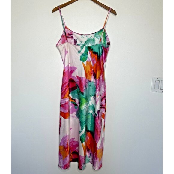 Natori Private Luxuries Nightgown Size L Chemise Floral Satin - Picture 2 of 9